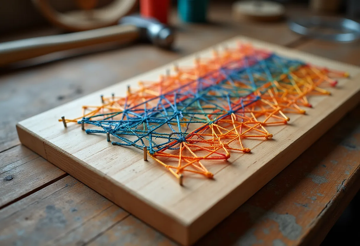 Fonalgrafika (string art) kezdőknek: szegek, fonal és az első kép