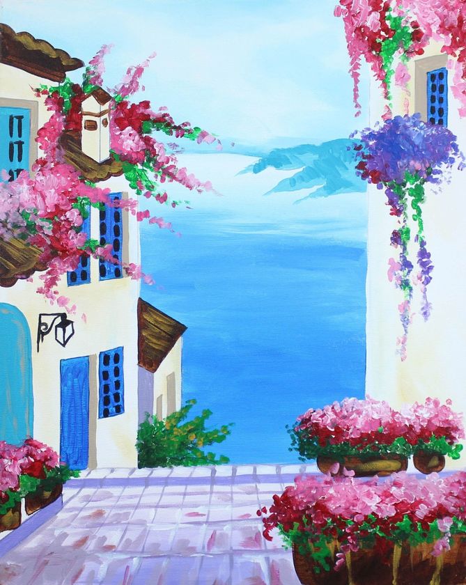 Santorini Festmény